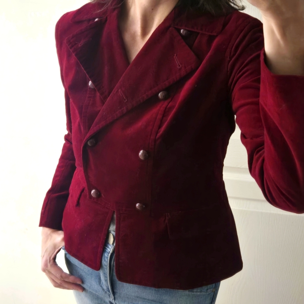 *Talbots* Burgundy Velvet Jacket